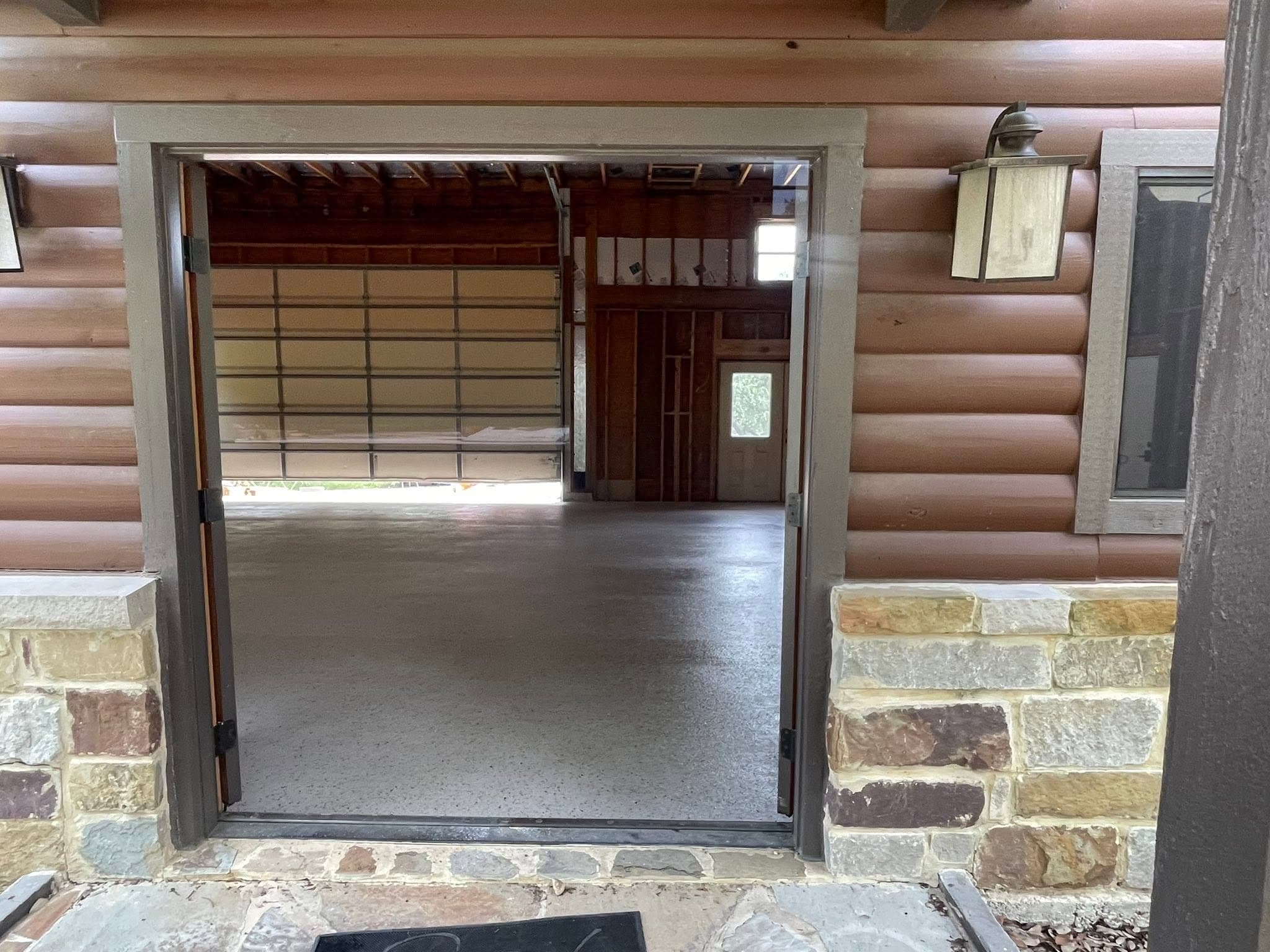 A log-sided shop seen from outside