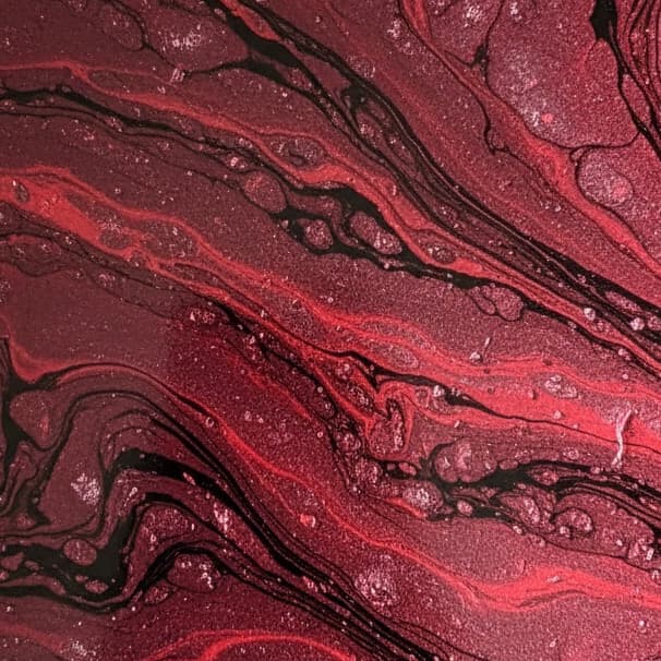 AI-rendered Cabernet metallic epoxy sample chip