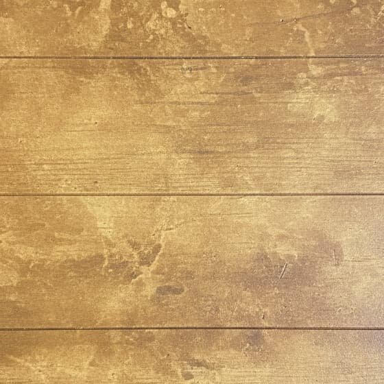 AI-rendered Honey Oak scored wood-look stained concrete sample chip