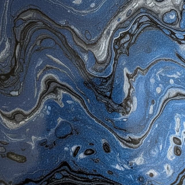 AI-rendered Sapphire metallic epoxy sample chip