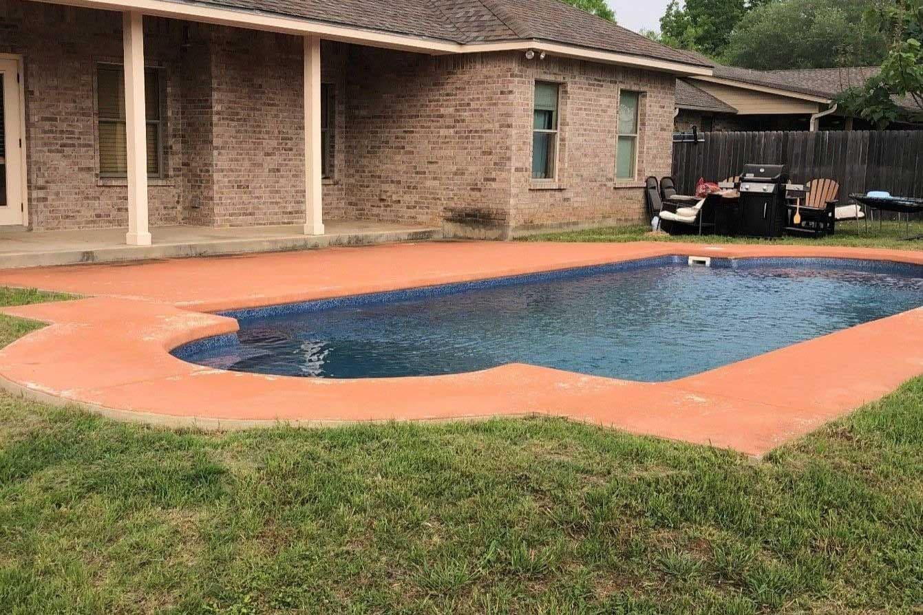 Cool deck resurfacing — before