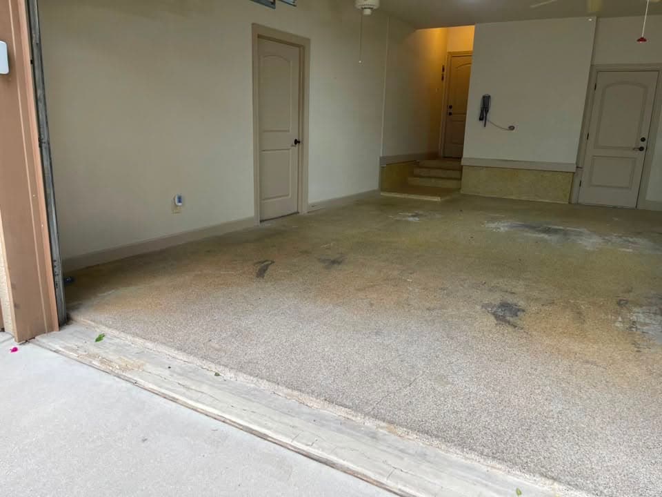 Garage floor — before